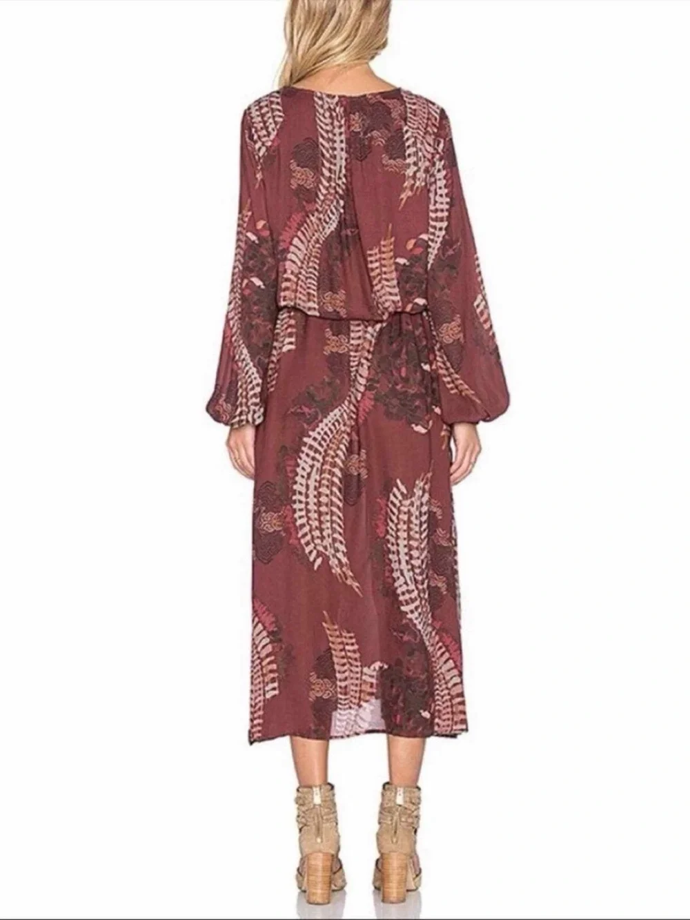 Free People Out of the Woods Maxi Dress in Scarlet